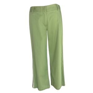 BCBG MaxAzria Stretch Cotton Crop Pant New 4/6/8/10 S/M Green White Trim $134